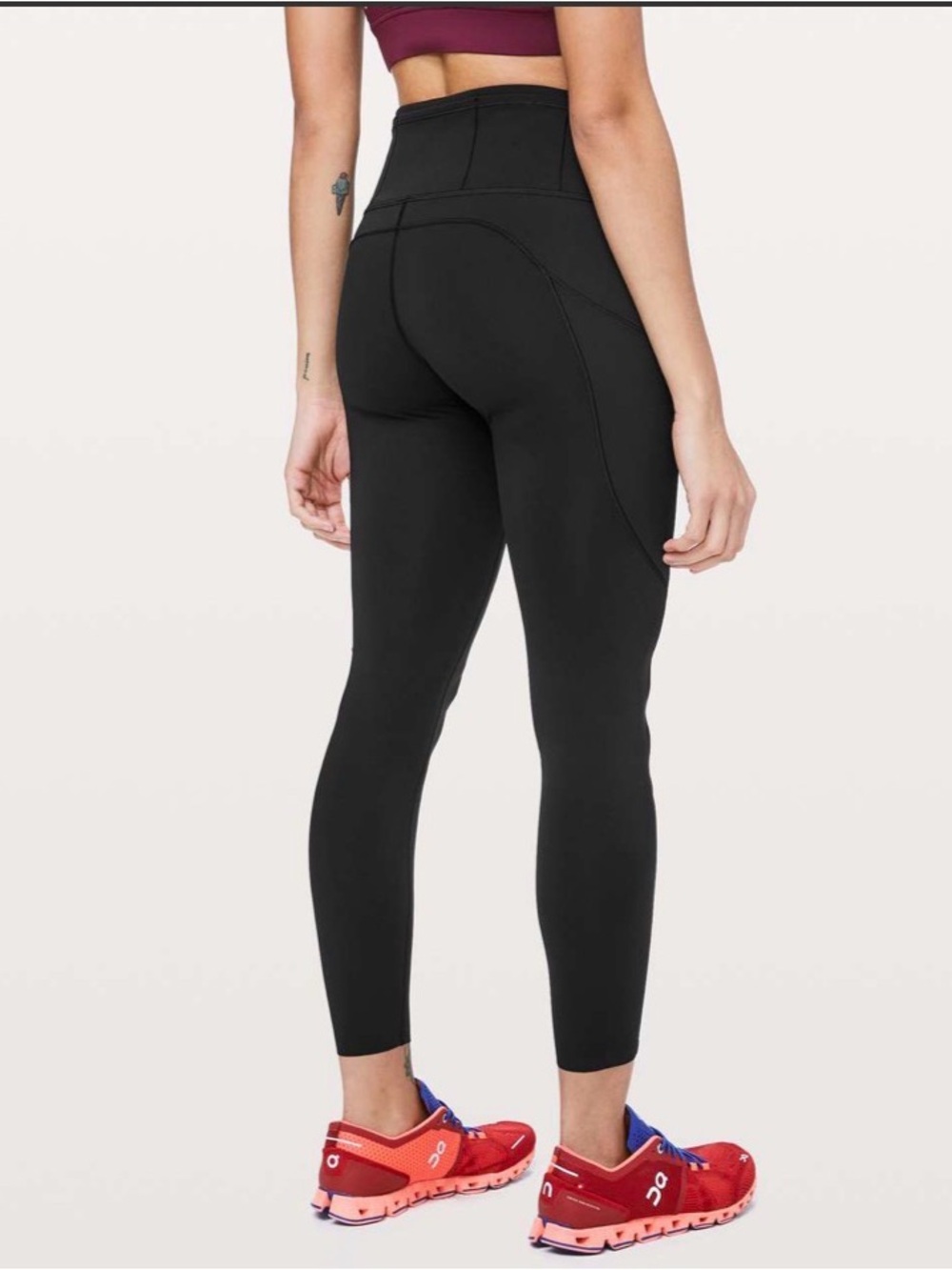 Lululemon Fast & Free 7/8 Tight II Size 6 Black Nulux 25”